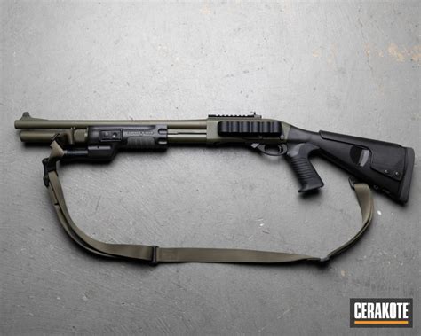 Remington 870 Shotgun Cerakoted using Mil Spec O.D. Green | Cerakote