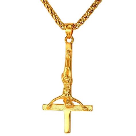 Upside Down/ Inverted of St. Peter Cross Pendant Necklace - Innovato Design