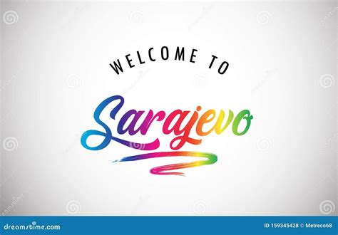 Welcome to Sarajevo poster stock vector. Illustration of colors - 159345428