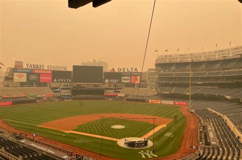 Yankee Stadium looks like Mars as wildfire smoke smothers NYC