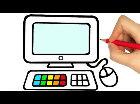 HOW TO DRAW A COMPUTER EASY STEP BY STEP - DRAWING AND COLORING A COMPUTER EASY