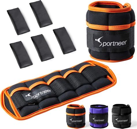 Sportneer Adjustable Ankle Weights Set, Ankle Wrist Weight Straps, 1.4lbs-6.5lbs for Per Ankle ...