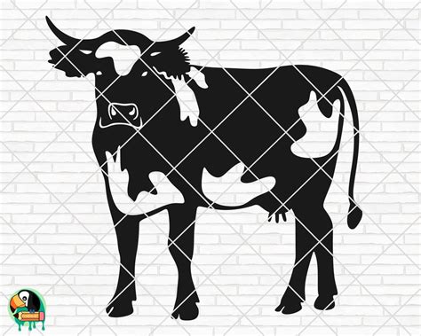 Cow Silhouette SVG Cow Svg Cow Head Svg Cow Vector Animal - Etsy