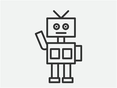 Robot toy icon on white background. Line style vector illustration. 11116859 Vector Art at Vecteezy