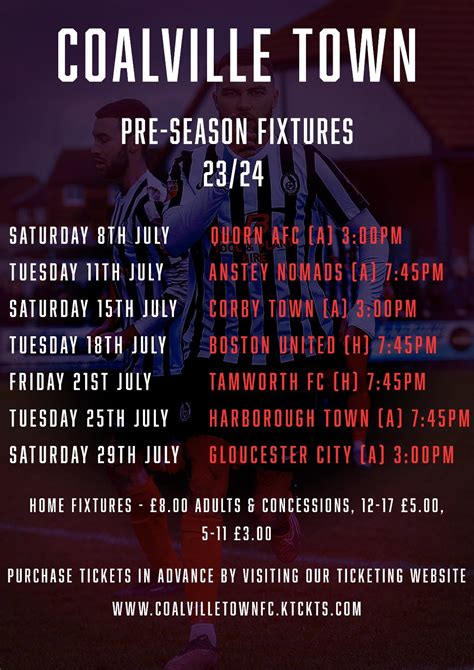 Coalville Town FC on Twitter: "Reminding you of how our full schedule ...