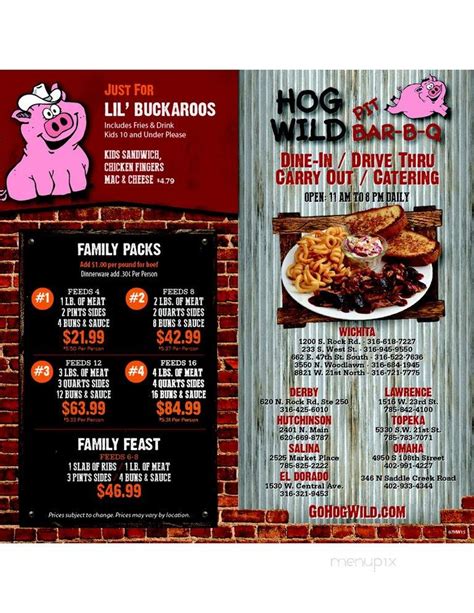 Menu of Hog Wild Pit BBQ in Omaha, NE 68131