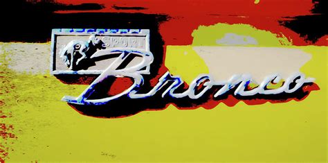 Ford Bronco Emblem Colorful Photograph by Cathy Anderson - Fine Art America