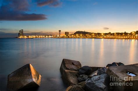 Coastline of Barcelona at sunset Photograph by Michael Abid - Fine Art America