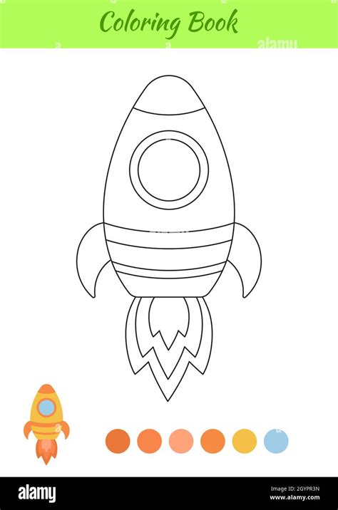 Coloring book rocket for children. Printable worksheet. Educational activity page for preschool ...