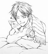 Eren Yeager And Cat coloring page  Download Print Or Color Online For sketch template
