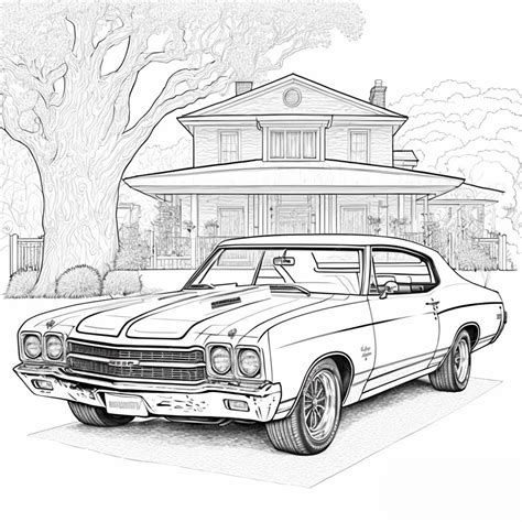 Premium Photo | Vintage car coloring page black and white for coloring book