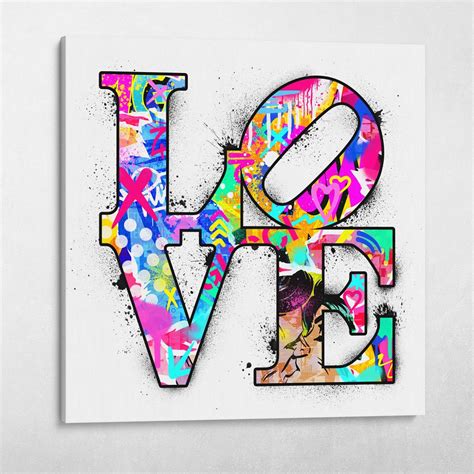 Love Graffiti (White) Street Art Pop Art Wall Art