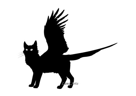 AngelCat silhouette by LamLArts on DeviantArt