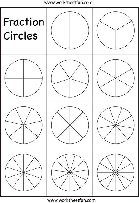 Fraction / FREE Printable Worksheets | Math fractions, Fractions worksheets, Fraction circles