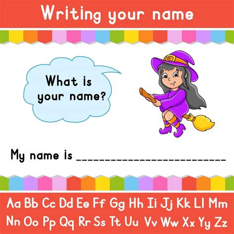 Writing your name. Educational activity worksheet for kids and toddlers ...