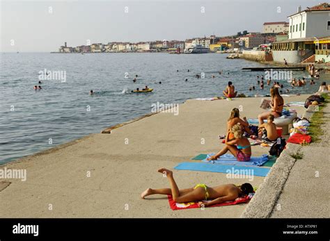 Piran beach Stock Photo: 5357184 - Alamy