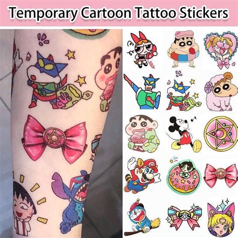 Creative Personality Style Cartoon Anime Tattoo Stickers Temporary Tattoo Sticker Waterproof for ...