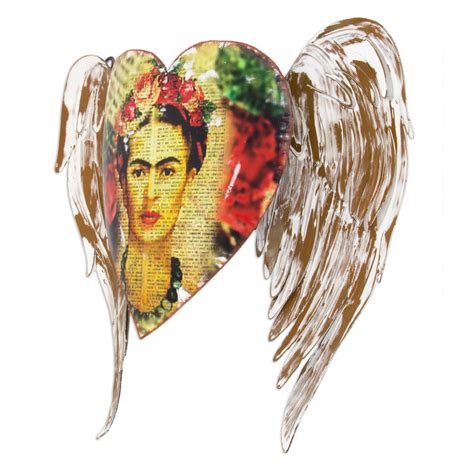 Artisan Crafted Heart Theme Frida Kahlo Wall Sculpture - Frida's Heart ...