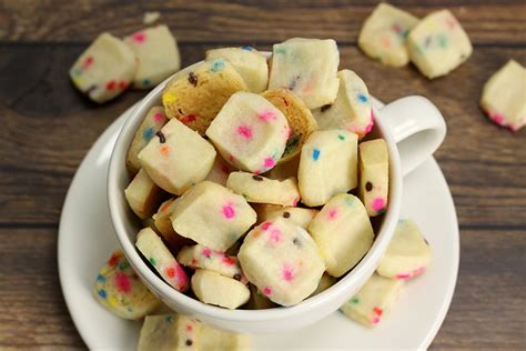 Birthday Cake Shortbread Cookie Bites - The Toasty Kitchen