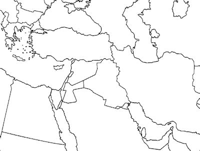 Blank Map of Middle East - Free Printable Maps