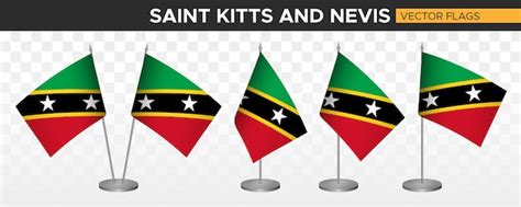 Premium Vector | Saint kitts and nevis desk flags mockup 3d vector ...