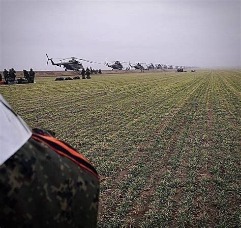 VDV Air Assault helicopters preparing to cross the border into Ukraine on their infamous one-way ...