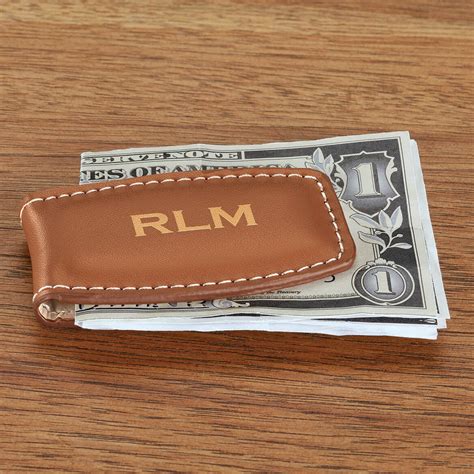 Personalized Leather Money Clip - Apparel - Miles Kimball