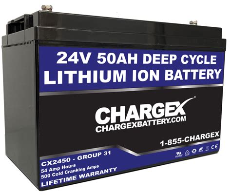 24V 50 AH Lithium Ion Battery | Deep Cycle Lithium Ion Battery | Chargex Battery®