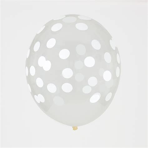 White confetti dot balloons 5pk - Pixie Party Boutique