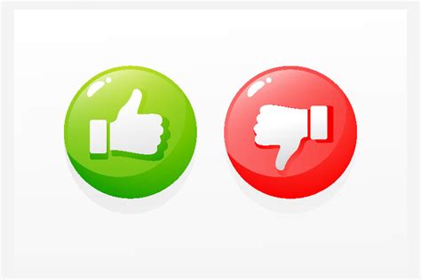 Thumbs Up and Red Thumbs Down Icon Graphic by wayan sandika · Creative Fabrica