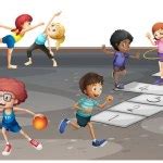 Illustration of children playing different sports — Stock Vector © akarakingdoms #28085951
