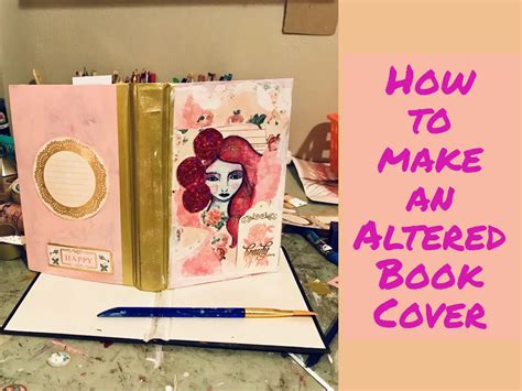 Mixed Media Altered Book Cover - Pink Spark Studio