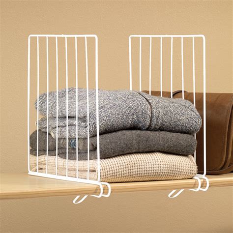 White Wire Closet Shelf Dividers - Home & Pets - Miles Kimball