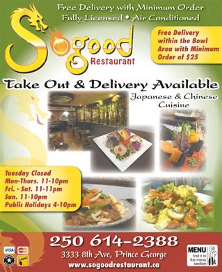 So Good Restaurant - 3333 8th Ave, Prince George, BC