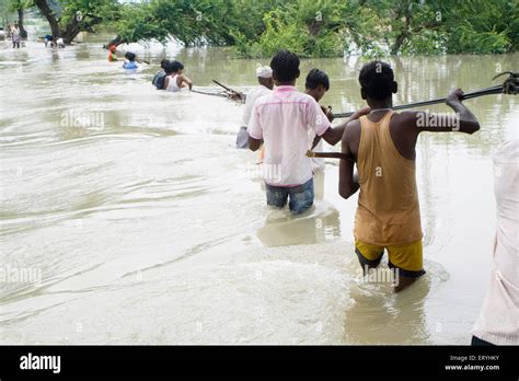 Kosi river flood in year 2008 which mostly made suffered below poverty ...