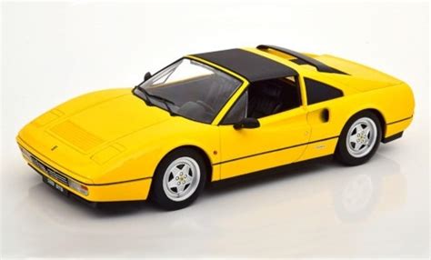Diecast model cars Ferrari 328 1/18 KK Scale GTS yellow 1985 Targadach détachable - Alldiecast.us