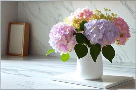 Premium AI Image | Bouquet with beautiful hydrangea flowers on white