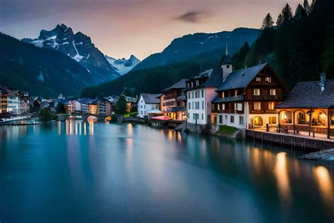 photo wallpaper the sky, mountains, water, lake, switzerland, lake lauterbr. AI-Generated ...