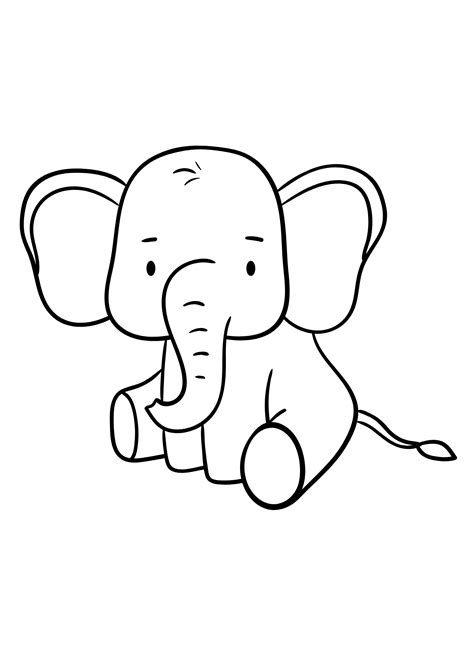 Elephant Outline Coloring Page For Children - JORZ ART