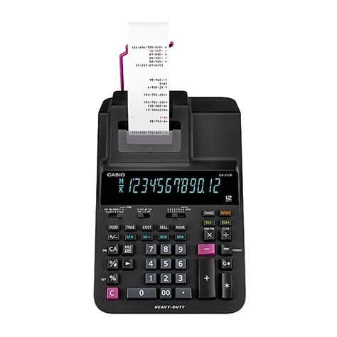 Casio 12-Digit Heavy Duty Printing Calculator, Black (DR-270R-BK) at Staples