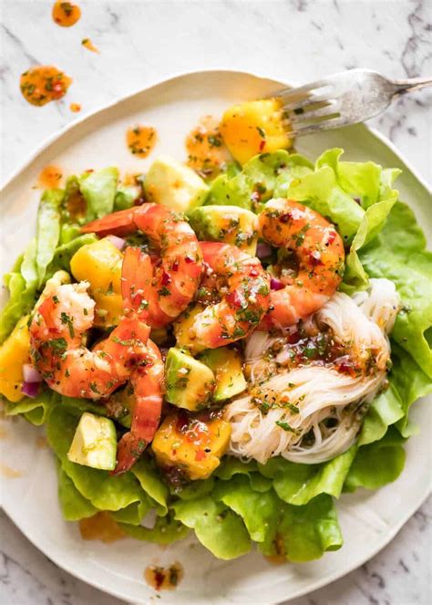 Prawn, Mango and Avocado Salad with Noodles and Lime Dressing | RecipeTin Eats