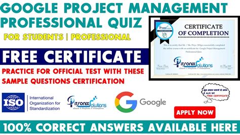 Google Project Management Professional Certification | Get Free Certificate in 2 minutes - Quiz ...