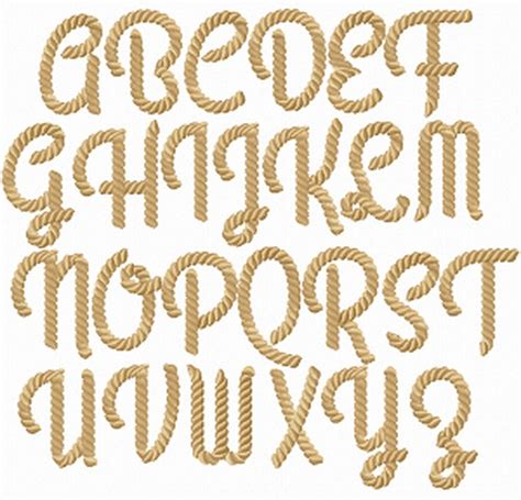 Rope Embroidery Font - Planet Applique Inc | Embroidery fonts, Rope ...