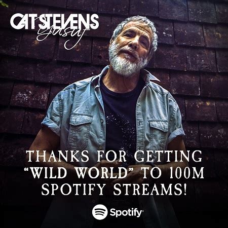 Cat Stevens: “Wild World” Hits 100 Million Streams on Spotify | full in ...