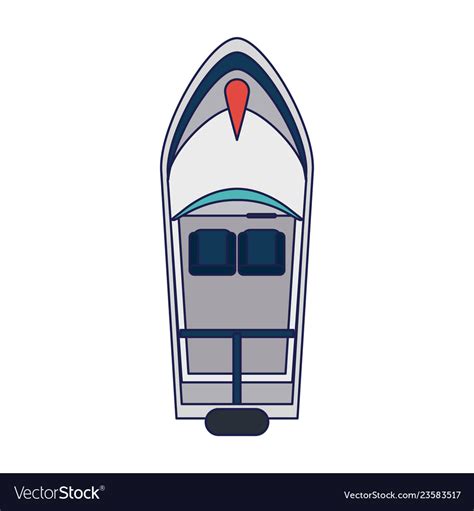 Sea boat topview Royalty Free Vector Image - VectorStock