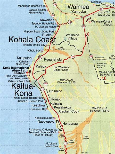 Image: Map of Kona Coast, Hawaii