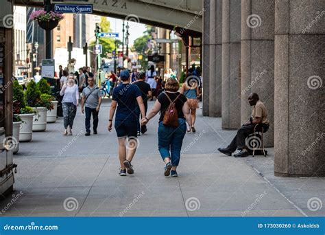 People Walking through the Streets of Manhattan, New York, USA ...