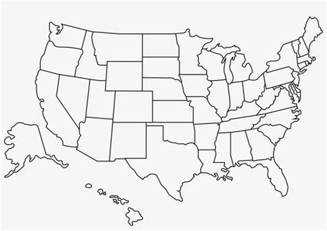Download Transparent Outline Of The United States - Blank Us Map High Resolution - PNGkit