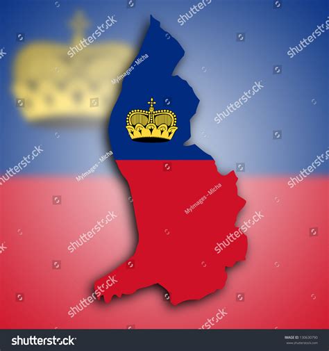 Map Of Liechtenstein Filled With The National Flag Stock Photo ...