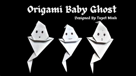 How To Fold Origami Baby Ghost - Make Origami For Halloween. Cute Paper Ghost - YouTube